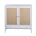 thumbnail image 2 of YYAo Natural Rattan Kitchen Storage Cabinet, Sideboard Buffet Cabinet for Dining Room, Hallway, White, 2 of 11