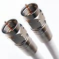 thumbnail image 1 of PHAT SATELLITE INTL 20 Pieds Blanc Quad Shield RG6 Coax 3GHz CL2 Veste de Résistance UV Intérieur Extérieur Câble SATELLITE Numérique 18AWG 75 Ohms Connecteurs de Compression en Nickel Anticorrosion Assemblés aux É.-U., 1 of 5