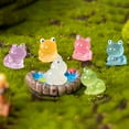 thumbnail image 3 of 5Pcs Frog Ornaments Vivid Image Resin Miniature Landscape Ornament Colorful Glow-in-the-Dark Frog Home Supplies, 3 of 6