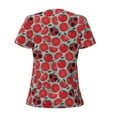 thumbnail image 4 of Naloa Cute Tomato Print T-Shirts Short Sleeve V Neck Tees for Women Fashion Tops Trendy Lightweight Soft Casual Summer Outfits Clothes, 4 of 5