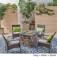 thumbnail image 3 of Afuera Living 5 Piece Outdoor Wicker Chair and Firepit Set in Gray, 3 of 11