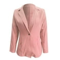 thumbnail image 3 of Vedolay Tops for Women Casual Women's Casual Long Sleeve Open Front Lapel Collar Work Office Blazer Jacket,Pink XL, 3 of 4