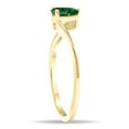 thumbnail image 3 of SZUL Women's Solitaire Pear Shaped Emerald Wave Ring in 10K Yellow Gold, 3 of 5