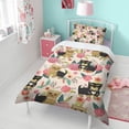 thumbnail image 4 of Yorkie Dog and Flower Duvet Cover and Pillowcase Set for Single Bedding, Bedroom Accessories for Kids Teens, 4 of 5