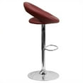 thumbnail image 3 of Bowery Hill Adjustable Faux Leather Rounded Back Bar Stool in Burgundy, 3 of 4