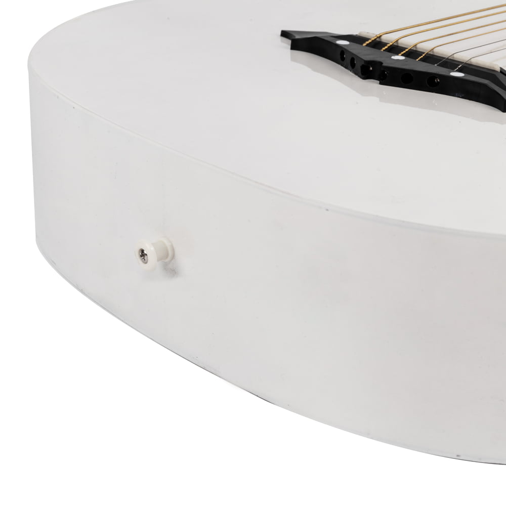 DK-38C Basswood Guitar Bag Straps Picks LCD Tuner Pickguard String Set White 