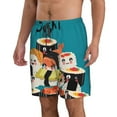 thumbnail image 2 of KLL I Love Sushi Men's Casual Summer Beach Shorts Hawaiian Shorts with Pockets-X-Large, 2 of 5