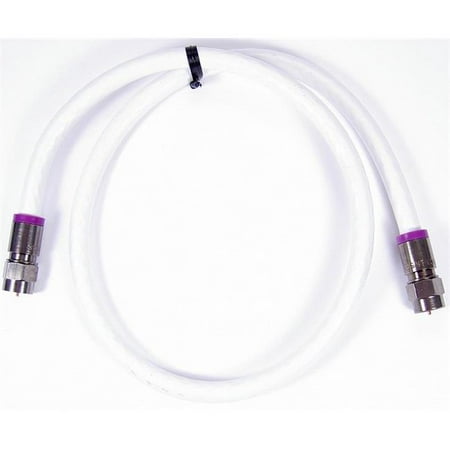 2 ft. White RG6 Low Loss Coax Cable F Male to F