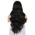 thumbnail image 3 of DOPI Headband Wigs Women Girl Long Curly Synthetic Wig Quality Hair Natural BlackParty Black, 3 of 6