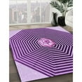 thumbnail image 2 of Ahgly Company Indoor Square Patterned Violet Purple Area Rugs, 7' Square, 2 of 6