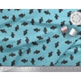 thumbnail image 2 of Soimoi Blue polyester Crepe Fabric Penguin Ocean Printed Fabric 1 Yard 42 Inch Wide, 2 of 3