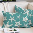thumbnail image 2 of Turquoise Starfish Coastal Throw Pillow Cover 20 x 26 Inch Decorative Pillow Cover Nautical Summer Ocean Abstract Art Lumbar Pillowcase Seasonal Rectangle Cushion Case for Couch Sofa Bed Living Room, 2 of 9