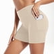 thumbnail image 5 of Gibobby Ropa interior mujer algodón Pantalones cortos seda hielo para mujer Leggings antivuelco con bolsillo lateral （Beige， 3XL), 5 of 5