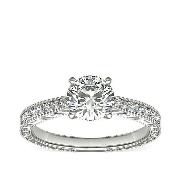 Diamond-Capitals 2.20 Ct Beautiful Round Cut Natural Diamond Solitaire Engagement Ring for Women Solid 950 Platinum (F-G/VS1) Size 7