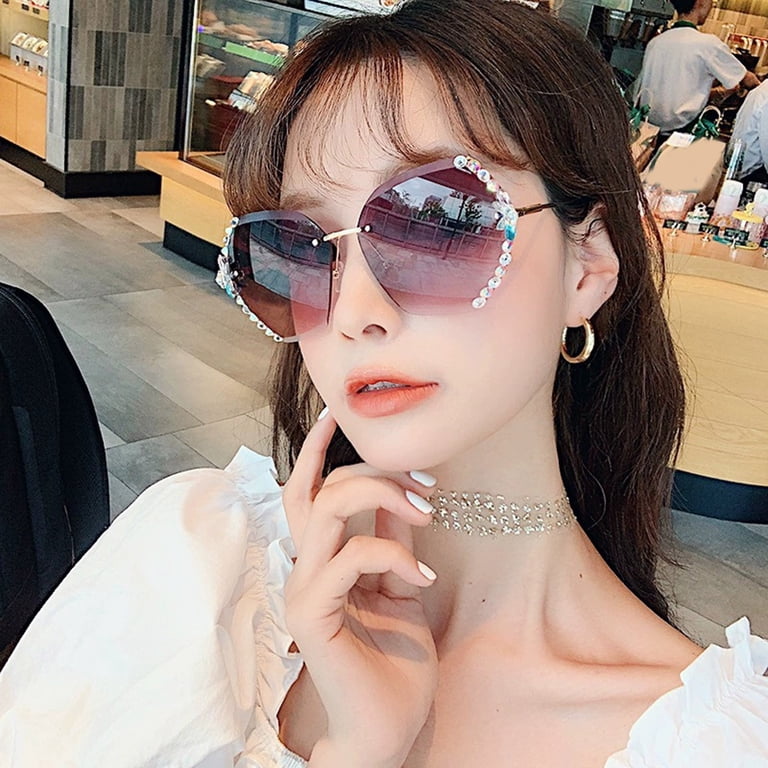 UV Protective Sunglasses with Rhinestone Accents Women main image 4