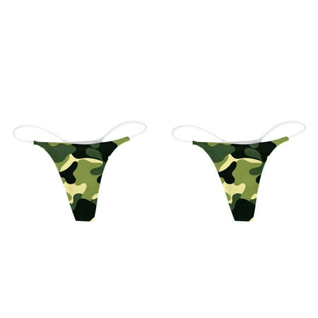 LWNYDPLSD 2Pcs Panties for Women Low Rise Micro Back G-string Thong Panty Underwear Breathable Invisible Lightweight Multi-Pack Soft G-string&T-back