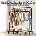 thumbnail image 3 of Clothes Rack, Double Rods Garment Rack with Storage Shelf, Clothing Rack for Hanging Clothes, Multi-functional Bedroom Clothes Rack, Black, 3 of 7