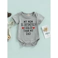 thumbnail image 2 of Qmyliery Newborn Baby Short Sleeve Bodysuit, Round Neck Heart Capital Letter Printing Romper, Summer Snap Crotch Jumpsuit, 2 of 9