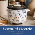 thumbnail image 4 of COOK WITH COLOR Rice Cooker, 6-Cup with Tempered Glass Lid, Floral Blue, 4 of 8