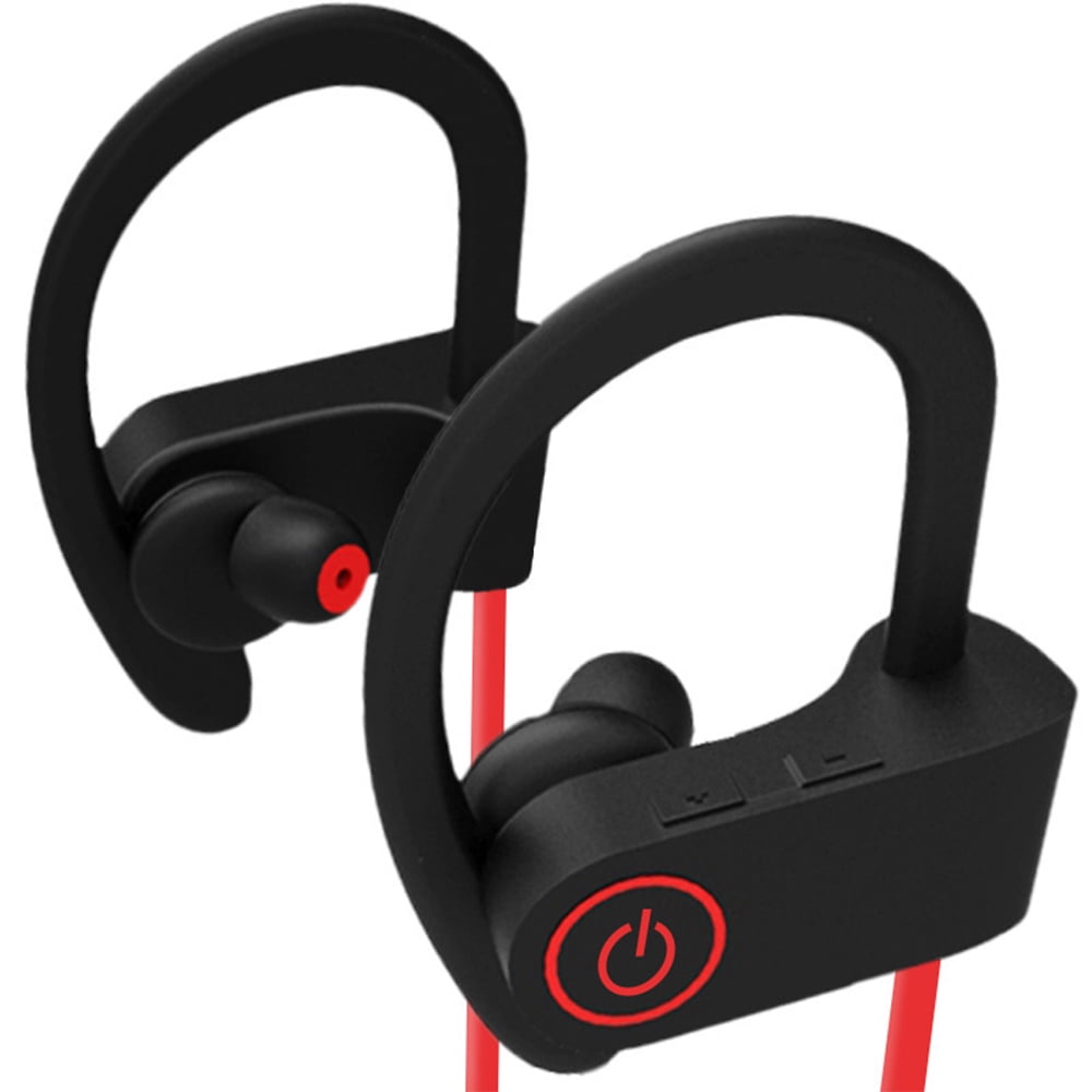 Wireless Earphones,Bluetooth 5.0 Sweatproof Around with Over Ear Hook, in Ear Running Headphones, Compatible with iPhone, Red - Walmart.com