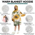thumbnail image 5 of White Sunflower Seed Leaf Pattern Wearable Oversized Blanket,Wearable Blanket Hoodie for Adults,Cozy Hooded Blankets with Super Pockets,Super Warm Fuzzy Pullover for Women & Men, 5 of 6