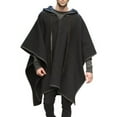thumbnail image 2 of Blczomt Jacket for Men Black Poncho Cape Casual Cloak Hooded Man Coat for Winter S, 2 of 5