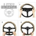 thumbnail image 4 of Renewold Unviersal Auto Steering Wheel Cover for Ladies, 15 Inch Stylish Steering Wheel Wrap Cover Auto Interior Accessories Decor, Leopard Print Beige, 4 of 6