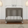 thumbnail image 2 of Foundations Boutique Compact Folding Crib 3-Pack with 3" Mattresses, Locking Wheels, Dapper Gray, 2 of 7