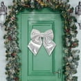 thumbnail image 4 of Loyerfyivos Christmas Decorative Bow, Christmas Sequined Bow, Glitter Christmas Bow, Christmas Tree Accessories, for Christmas Wreath Door Window Hangings Party Decorations (Silver), 4 of 6