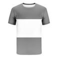 thumbnail image 7 of USNSM (M-5XL) Big and Tall Men's Round Neck Short Sleeve Patchwork Color Casual Athletic T-Shirt Top Shorts Set Gray S, 7 of 7
