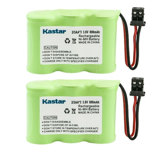 Kastar 2-Pack 2/3AA 3.6V 800mAh Ni-MH Battery Replacement for Sony BP-T14 BP-T16 BP-T22H BT-T16 CLT8800 PP57 SPP-111 SPP205 SPP-205 SPP250 SPP-250 SPP55 SPP-55 SPP-57 SPP58 SPP-58 SPP65 SPP-65