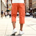 thumbnail image 5 of Below The Knee Shorts for Men Corduroy Long Cargo Shorts Casual 3/4 Length Sweat Capris with Pockets Saffron L, 5 of 7