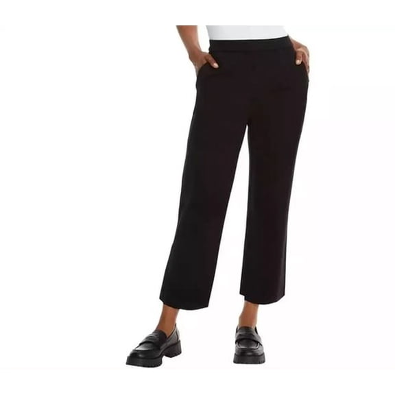 Gloria Vanderbilt Womens Crop Length Pull On Ponte Pant Black XL 16-18