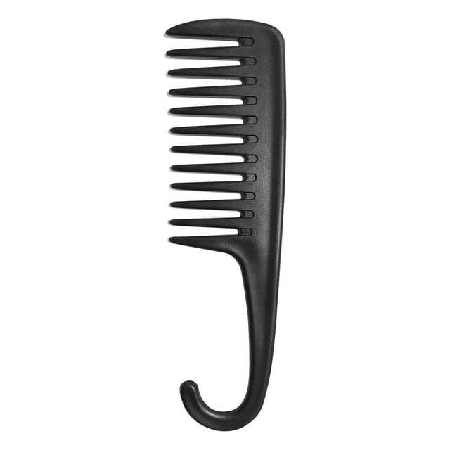 Peine de ducha de dientes anchos con gancho, ideal para cabello rizado seco y húmedo, peines premium sin enredos negros. TUNC Sencillez