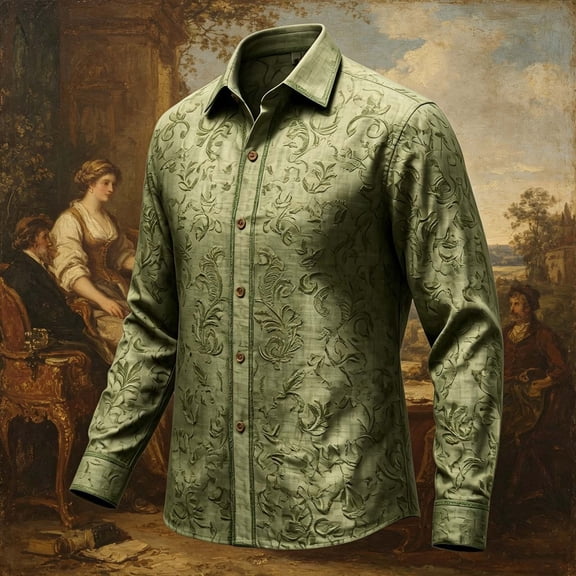 Yaoyar Mens Hawaiian Floral Long Sleeve Shirt Tropical Button Down Printed Aloha Shirts Wedding Beach Vacation with Pocket