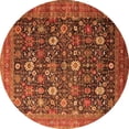 thumbnail image 1 of Ahgly Company Indoor Round Oriental Orange Industrial Area Rugs, 3' Round, 1 of 4