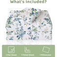 thumbnail image 2 of Floral Queen Sheets Soft Breathable Microfiber Vintage Printed Bed Sheet Set Deep Pocket Fitted Sheet Included Flower Pattern, 2 of 7