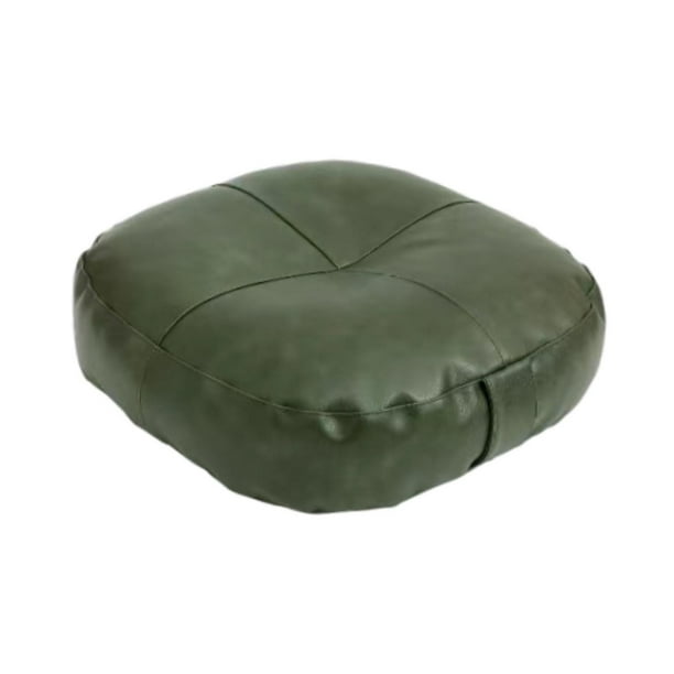 Cojín de piso almohada de piso cómoda, cuero PU, almohada de patio de cojín de tatami para sala de estar en el interior de la sala de estar dormitorio verde