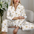 thumbnail image 6 of Sikiie Gold Snowflake Stripes Pajamas for Women Set, Womens Pajama Sets, Lounge Sets for Women, 2pjs for Women-XX-Large, 6 of 7