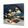thumbnail image 2 of Designart "Golden Dreams Mountain Landscape I" Abstract Marble Metal Wall Art, 2 of 5