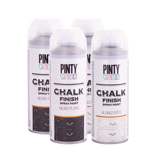 Pintyplus Chalk Finish Spray Paint 13.5 oz Cans, 4 Pack (2 Each
