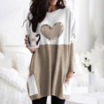 thumbnail image 2 of Holzkary Sweatshirts for Women Hoodies Lightweight Round Neck Long Sleeve Heart Pattern Sweatshirt with Pockets Graphic Printed Pullover Top Comfy Fall Winter Outfits Clothes 2025 Fashion Khaki 3Xl, 2 of 4