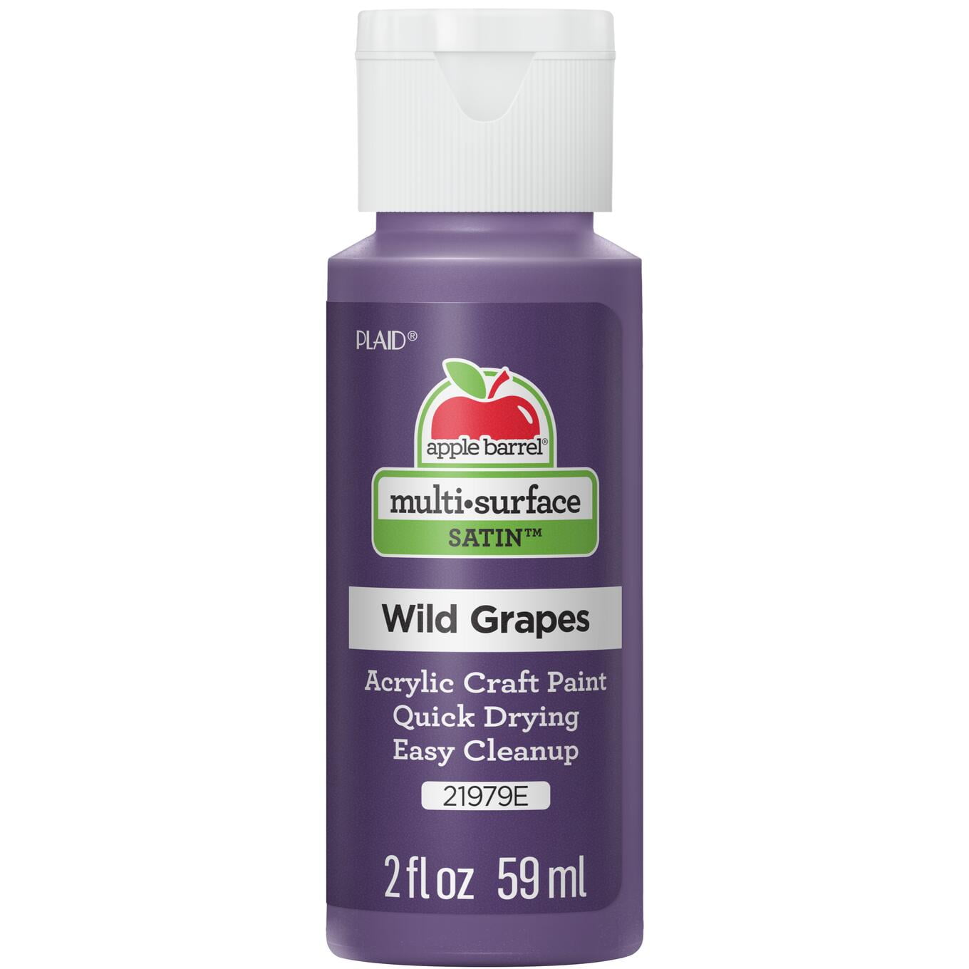 (2 pack) Apple Barrel Multi-Surface Acrylic Craft Paint, Satin Finish, Wild Grapes, 2 fl oz
