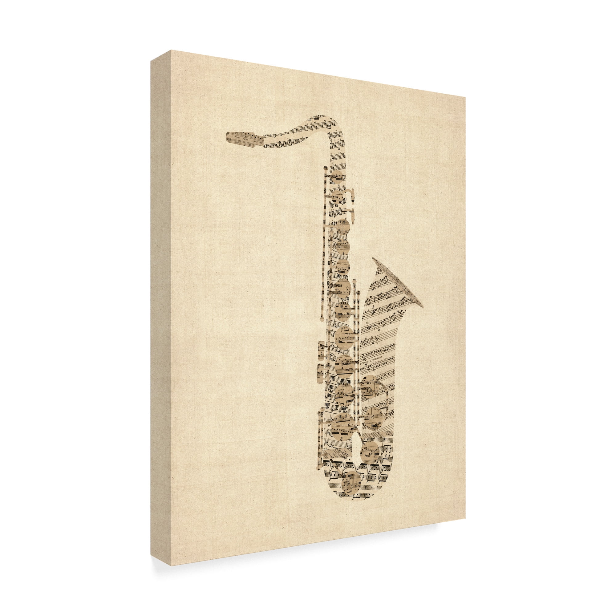 Trademark Fine Art 'Saxophone Old Sheet Music' Canvas Art by Michael Tompsett