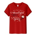 thumbnail image 3 of zaveiop It's The Most Wonderful Time of The Year Women T-Shirt Funny Snowman Pattern Short Sleeve Tops (Red, S), 3 of 3