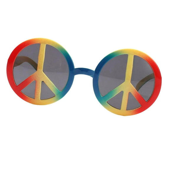 QccHieUs Novelty World Peace Sign Rainbow Glasses Photo Props Party Events Sunglasses