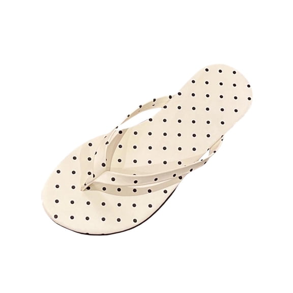 Narveanno Slim Flip Flops for Women, Ladies Shower Slippers Flat Sandals for Summer Bathroom Beach Pool, Lightweight Basic Thongs Rubber Soft Slide Slip-on Shoes Beige 6.5