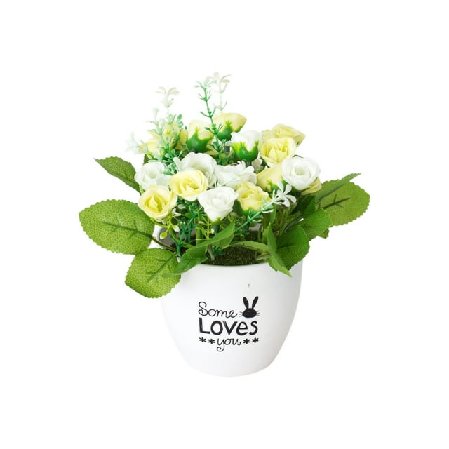 GreenHome Arrangement Floral Fleurs Réalistes pour Centre de Table Élégant de Bureau à Domicile