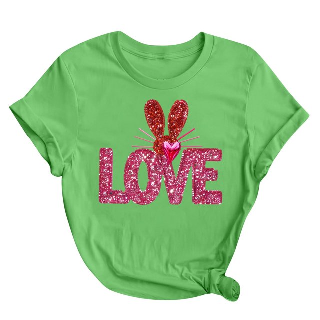 Lmnyox T-Shirt Imprimé pour Femmes Manches Courtes Été Décontracté T-Shirts Col Rond Ample Chandail Mode 2025