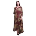 thumbnail image 1 of Bimba Kaftan Floral pour Femmes, Tenue d'Intérieur de Vacances, Robe Maxi, Couvre-Maillot de Plage-S-L, 1 of 5